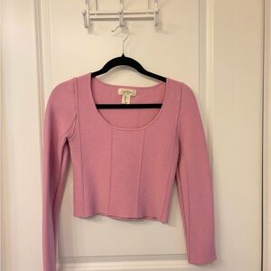 Jessica Simpson Blush Pink Scoop Neck Cropped Knit Top